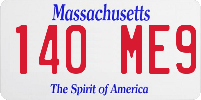 MA license plate 140ME9