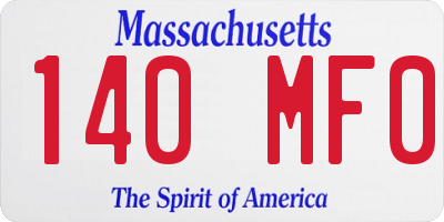 MA license plate 140MF0