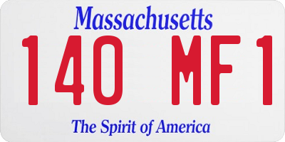 MA license plate 140MF1