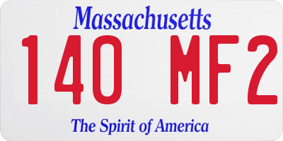 MA license plate 140MF2