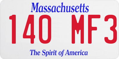 MA license plate 140MF3