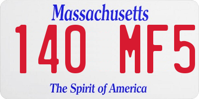 MA license plate 140MF5