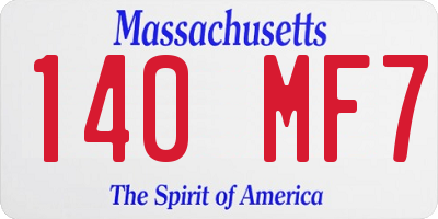 MA license plate 140MF7