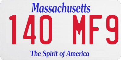 MA license plate 140MF9
