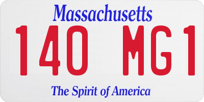 MA license plate 140MG1