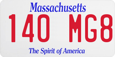 MA license plate 140MG8