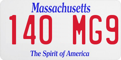 MA license plate 140MG9