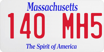 MA license plate 140MH5