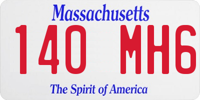 MA license plate 140MH6