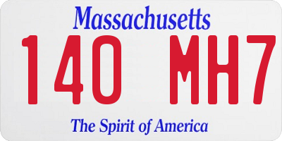 MA license plate 140MH7