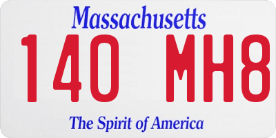 MA license plate 140MH8