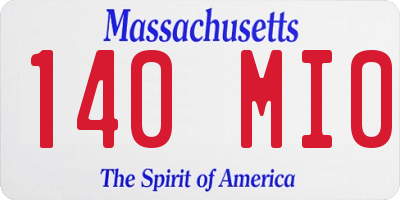 MA license plate 140MI0