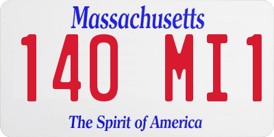 MA license plate 140MI1