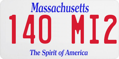 MA license plate 140MI2