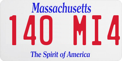 MA license plate 140MI4