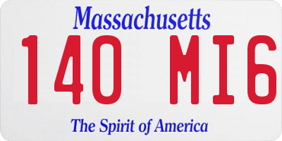 MA license plate 140MI6