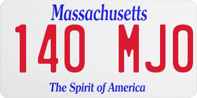 MA license plate 140MJ0