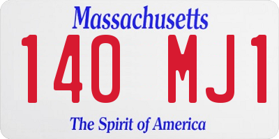 MA license plate 140MJ1