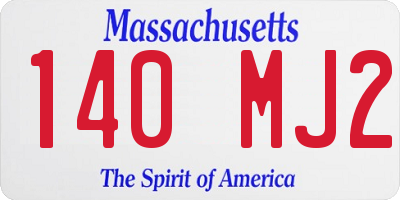 MA license plate 140MJ2