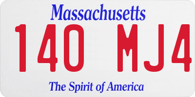 MA license plate 140MJ4