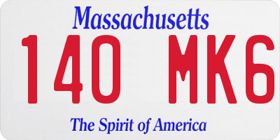 MA license plate 140MK6