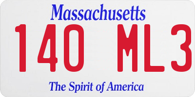 MA license plate 140ML3