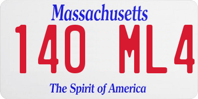 MA license plate 140ML4