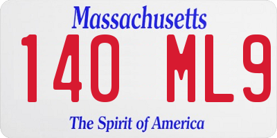 MA license plate 140ML9