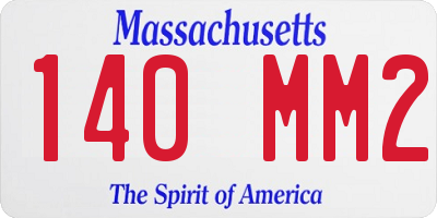 MA license plate 140MM2