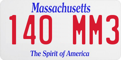 MA license plate 140MM3