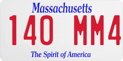 MA license plate 140MM4