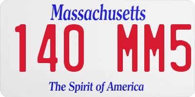 MA license plate 140MM5