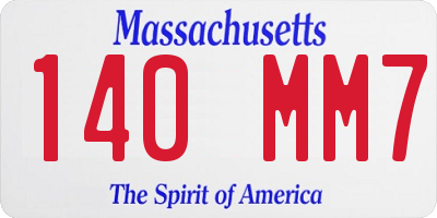 MA license plate 140MM7