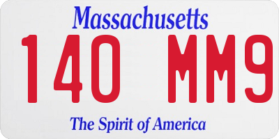 MA license plate 140MM9