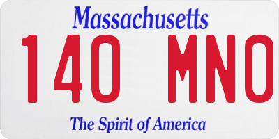 MA license plate 140MN0