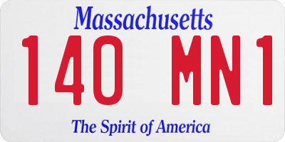 MA license plate 140MN1