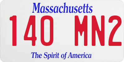 MA license plate 140MN2