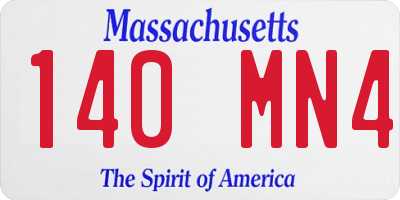 MA license plate 140MN4