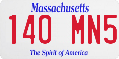 MA license plate 140MN5