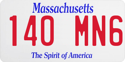 MA license plate 140MN6