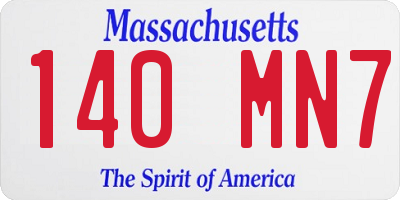 MA license plate 140MN7