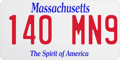 MA license plate 140MN9