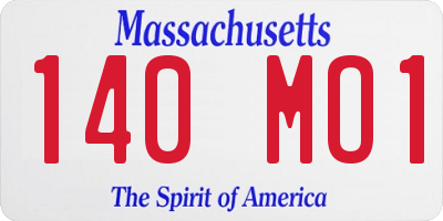 MA license plate 140MO1
