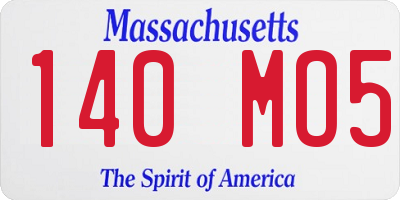 MA license plate 140MO5