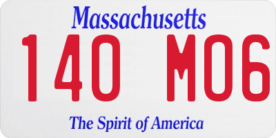 MA license plate 140MO6
