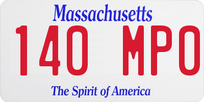 MA license plate 140MP0