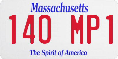MA license plate 140MP1