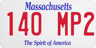 MA license plate 140MP2