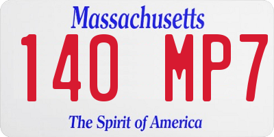 MA license plate 140MP7