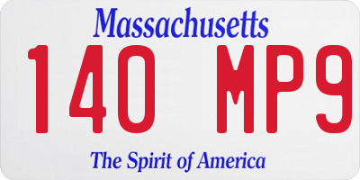 MA license plate 140MP9